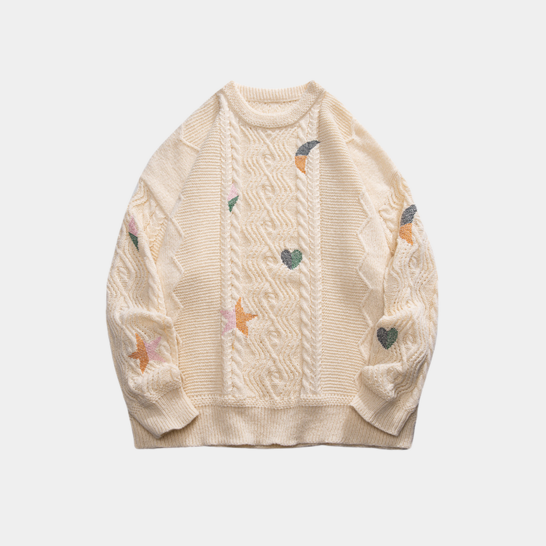 COSMIC HEARTS KNIT SWEATER