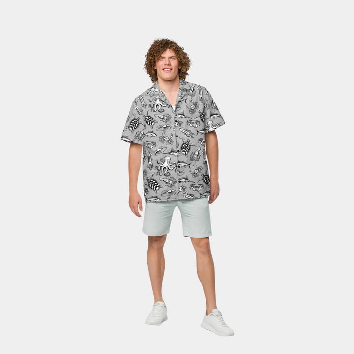 SEA LIFE BUTTON DOWN SHIRT GREY