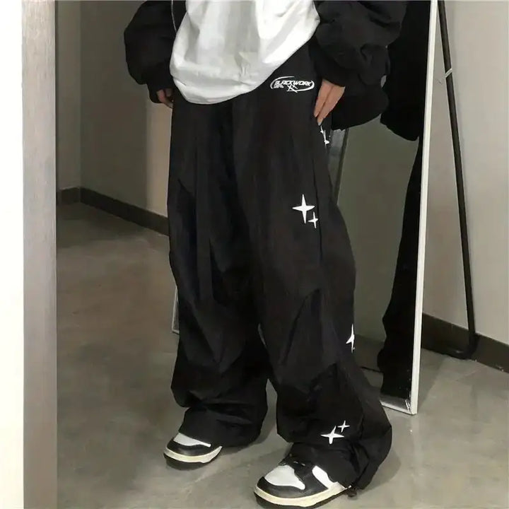 STAR OVERSIZED JOGGERS BLACK