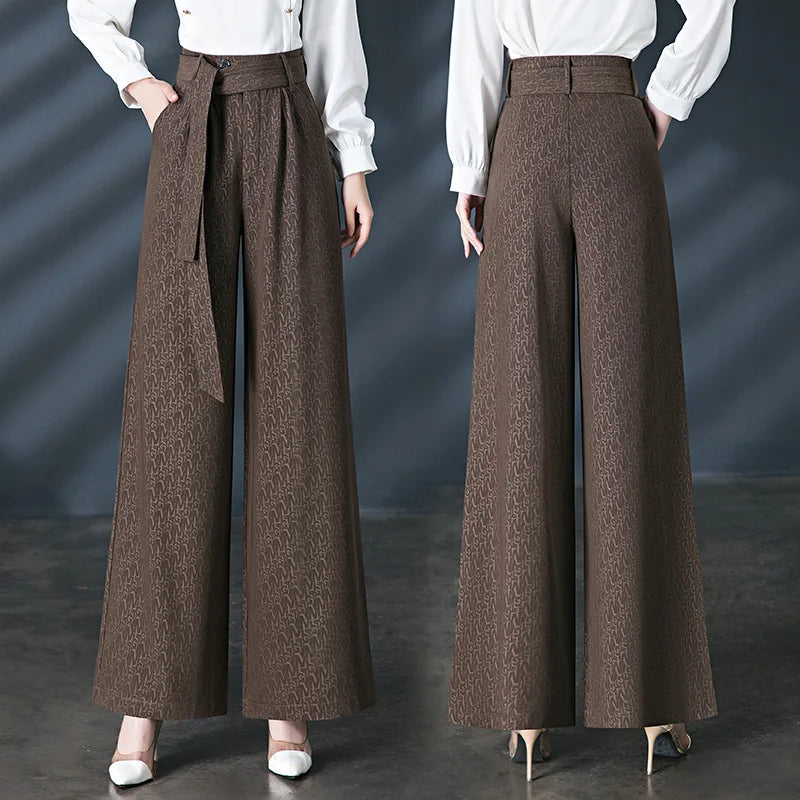 ISABELLA PLEATED WIDE-LEG TROUSERS