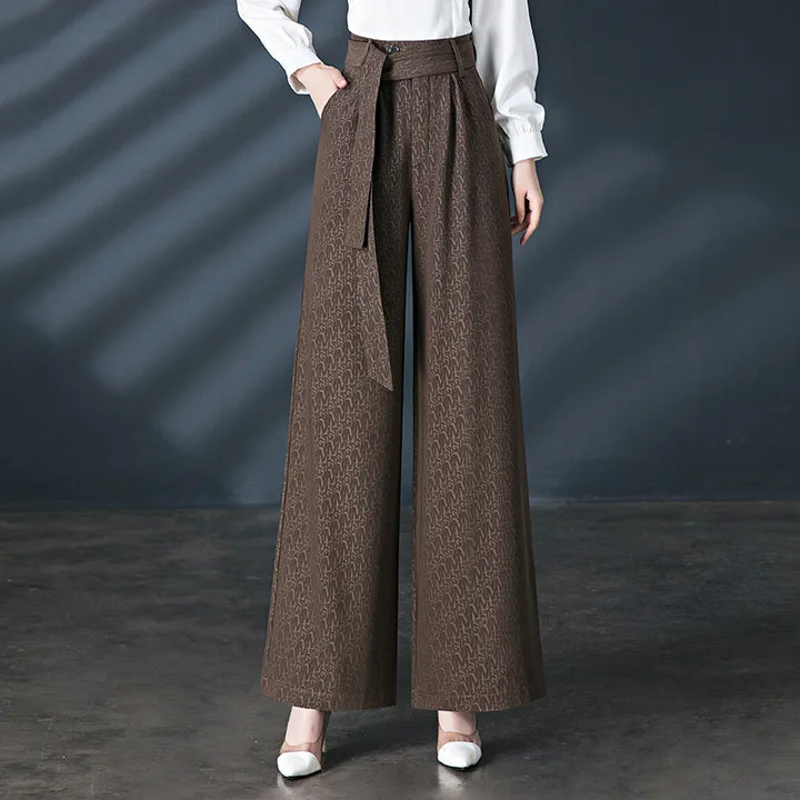 ISABELLA PLEATED WIDE-LEG TROUSERS