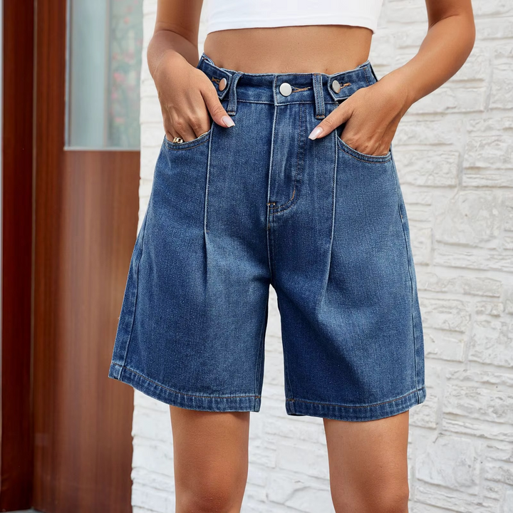 ELENA HIGH-RISE DENIM SHORTS