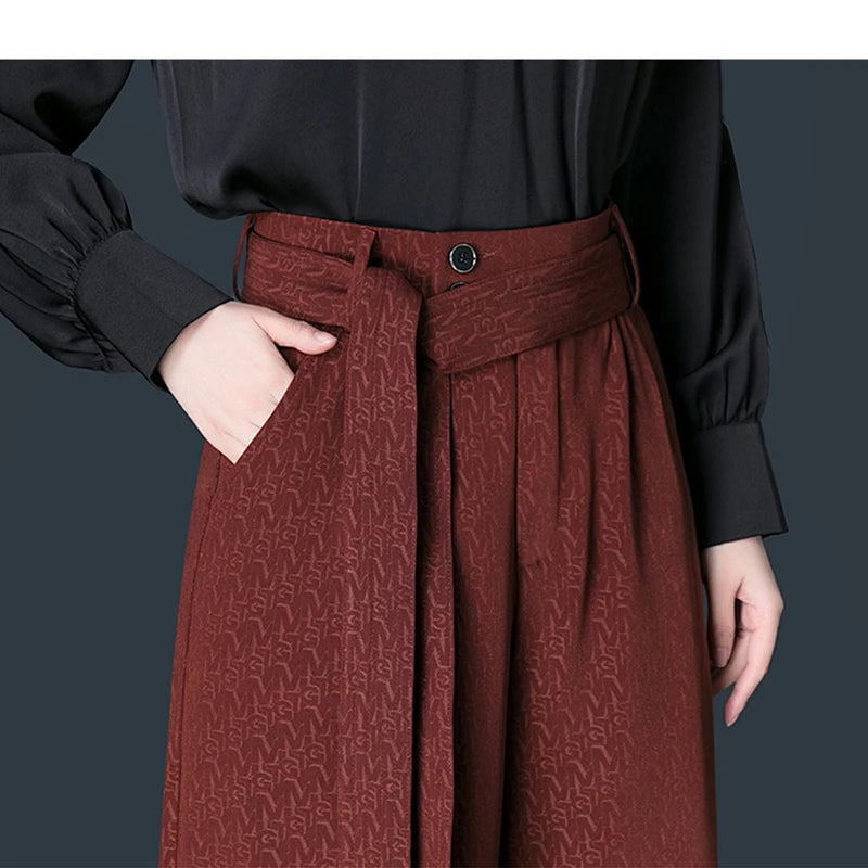 ISABELLA PLEATED WIDE-LEG TROUSERS