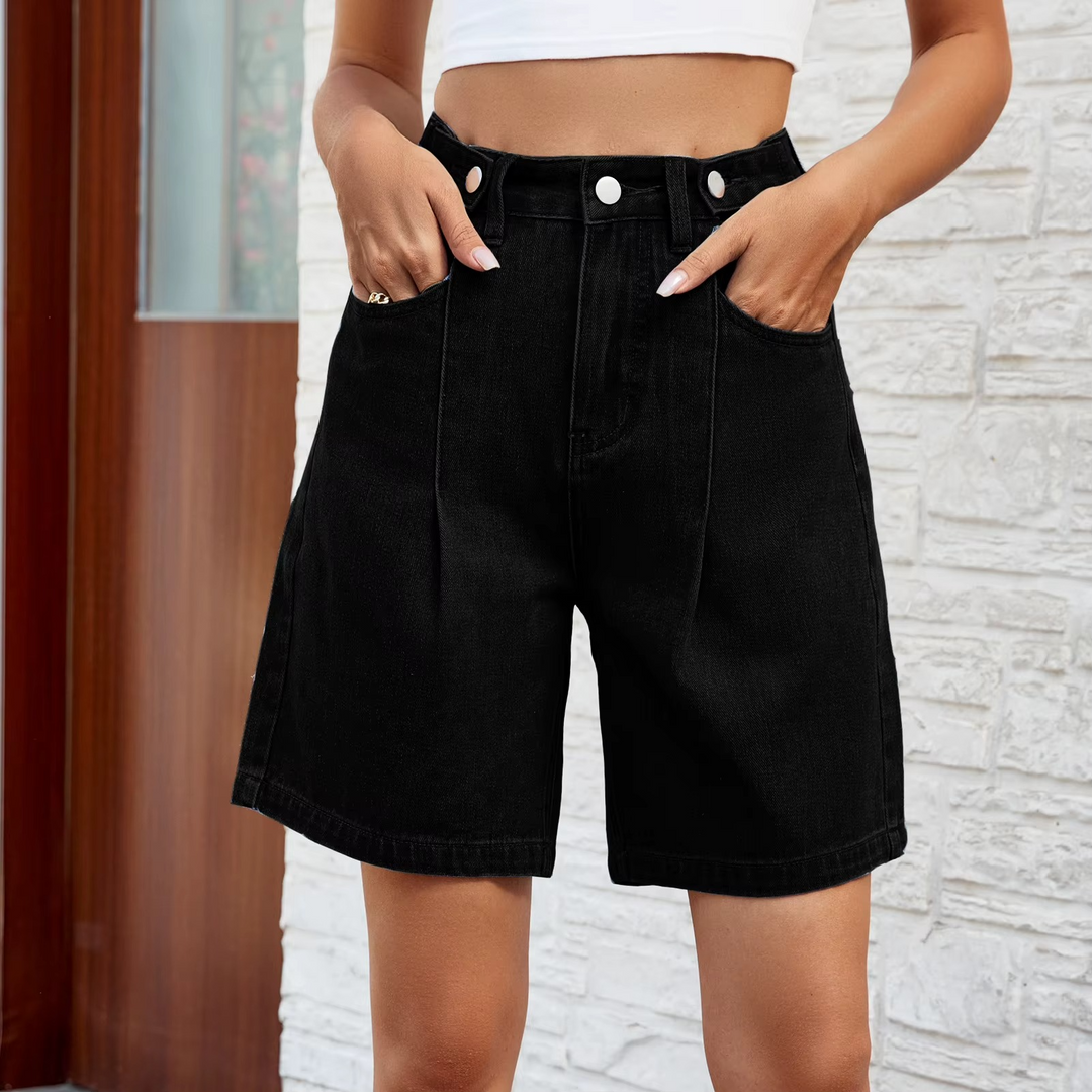 ELENA HIGH-RISE DENIM SHORTS