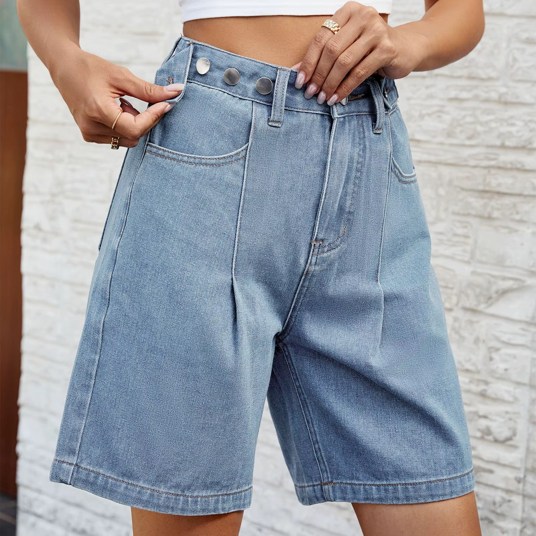 ELENA HIGH-RISE DENIM SHORTS