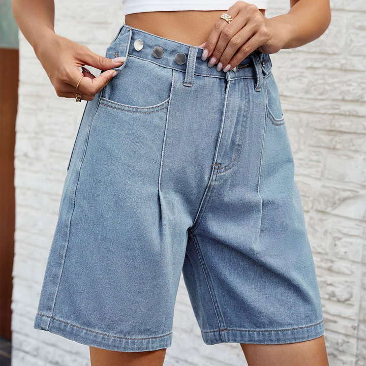 ELENA HIGH-RISE DENIM SHORTS