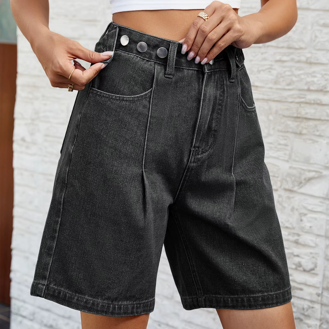 ELENA HIGH-RISE DENIM SHORTS