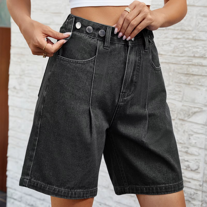 ELENA HIGH-RISE DENIM SHORTS