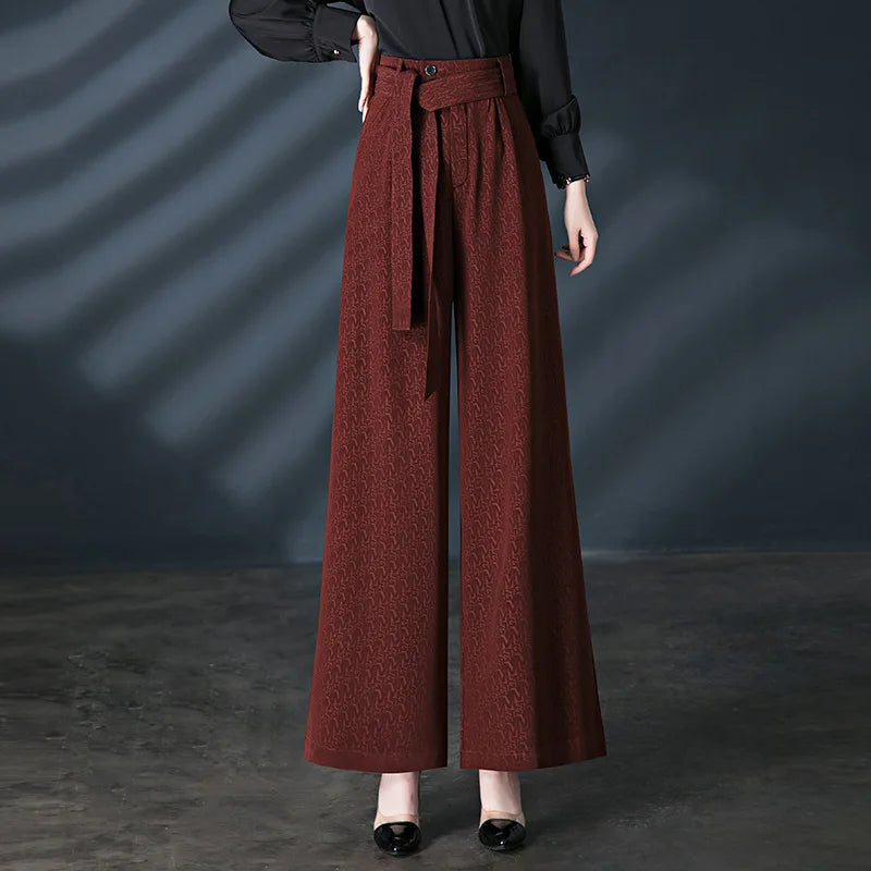 ISABELLA PLEATED WIDE-LEG TROUSERS