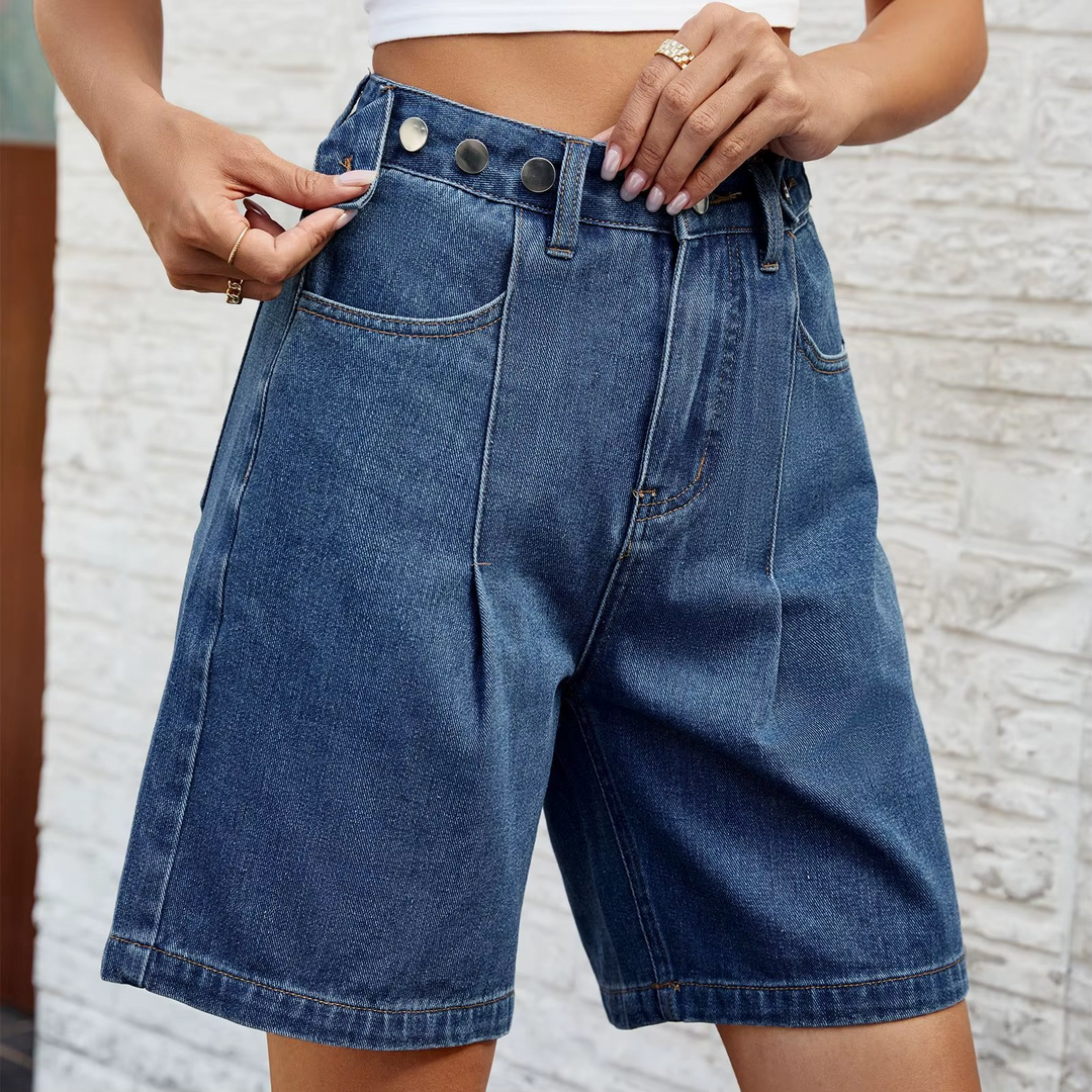 ELENA HIGH-RISE DENIM SHORTS