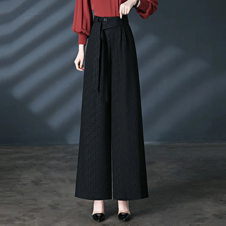 ISABELLA PLEATED WIDE-LEG TROUSERS