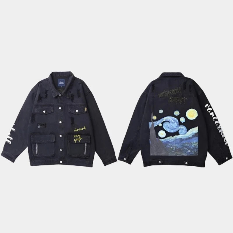 Starry Denim Art Jacket