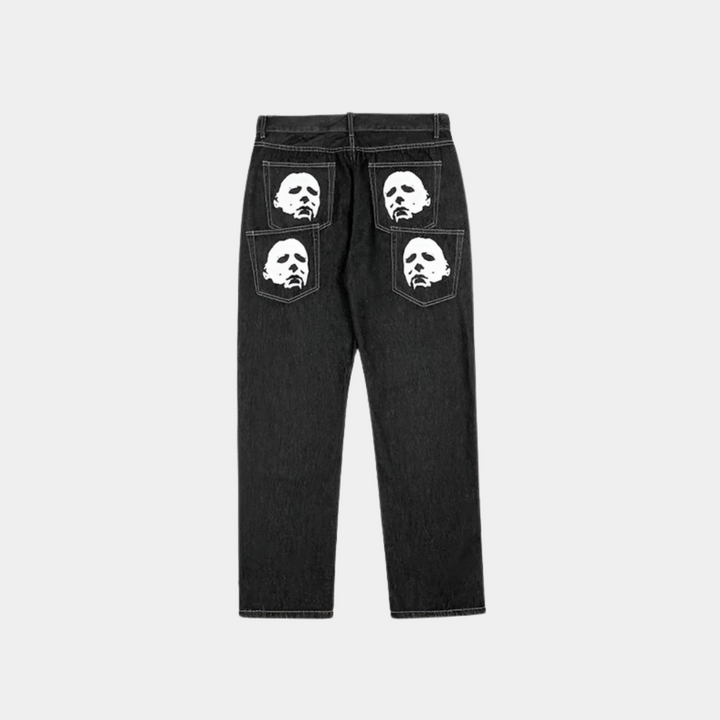 HEAD PRINT JEANS BLACK