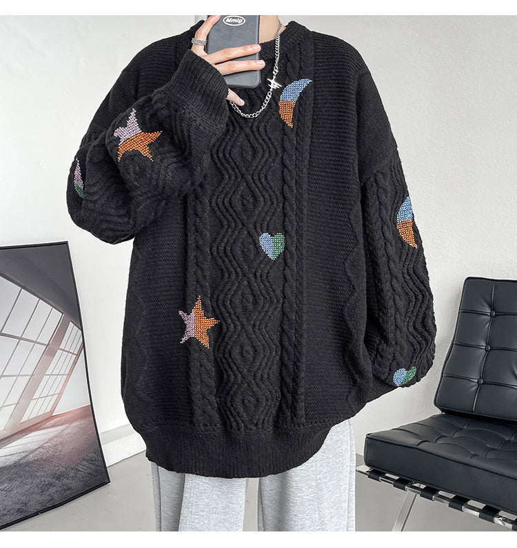 COSMIC HEARTS KNIT SWEATER