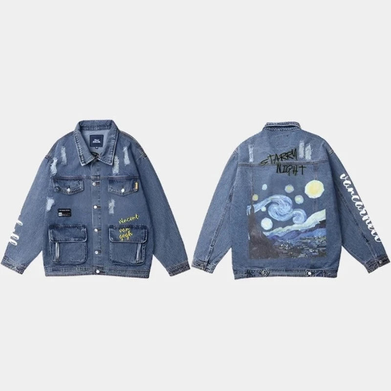 Starry Denim Art Jacket